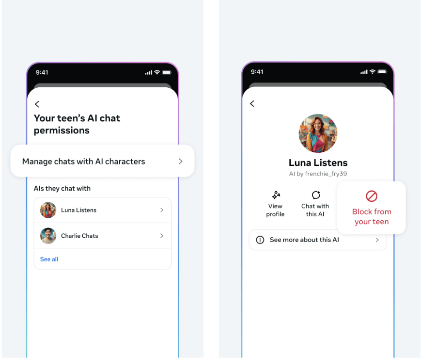 Meta는 청소년 AI 사용을 위해 더 많은 자녀 보호 기능을 추가하고 있습니다