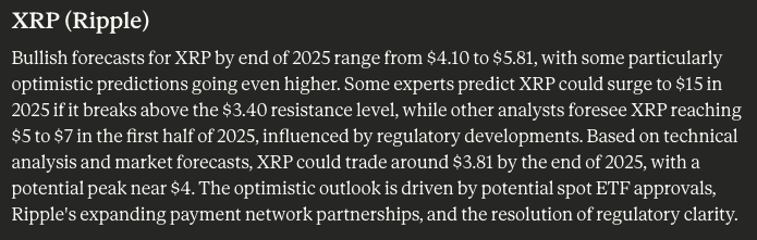 선도적인 AI Claude는 2025년 말까지 XRP, Solana, Dogecoin의 충격적인 가격을 예측합니다
