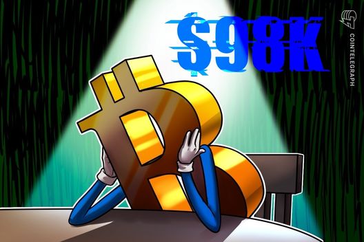 선물 청산이 급증하면서 비트코인이 98,000달러로 하락합니다. 강세장은 반등을 예상해야 할까요?