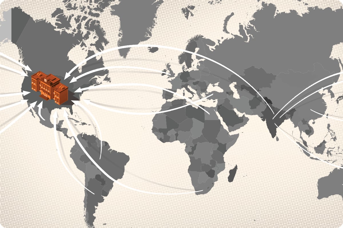 이번 가을에 미국에 온 유학생 수가 감소했습니다