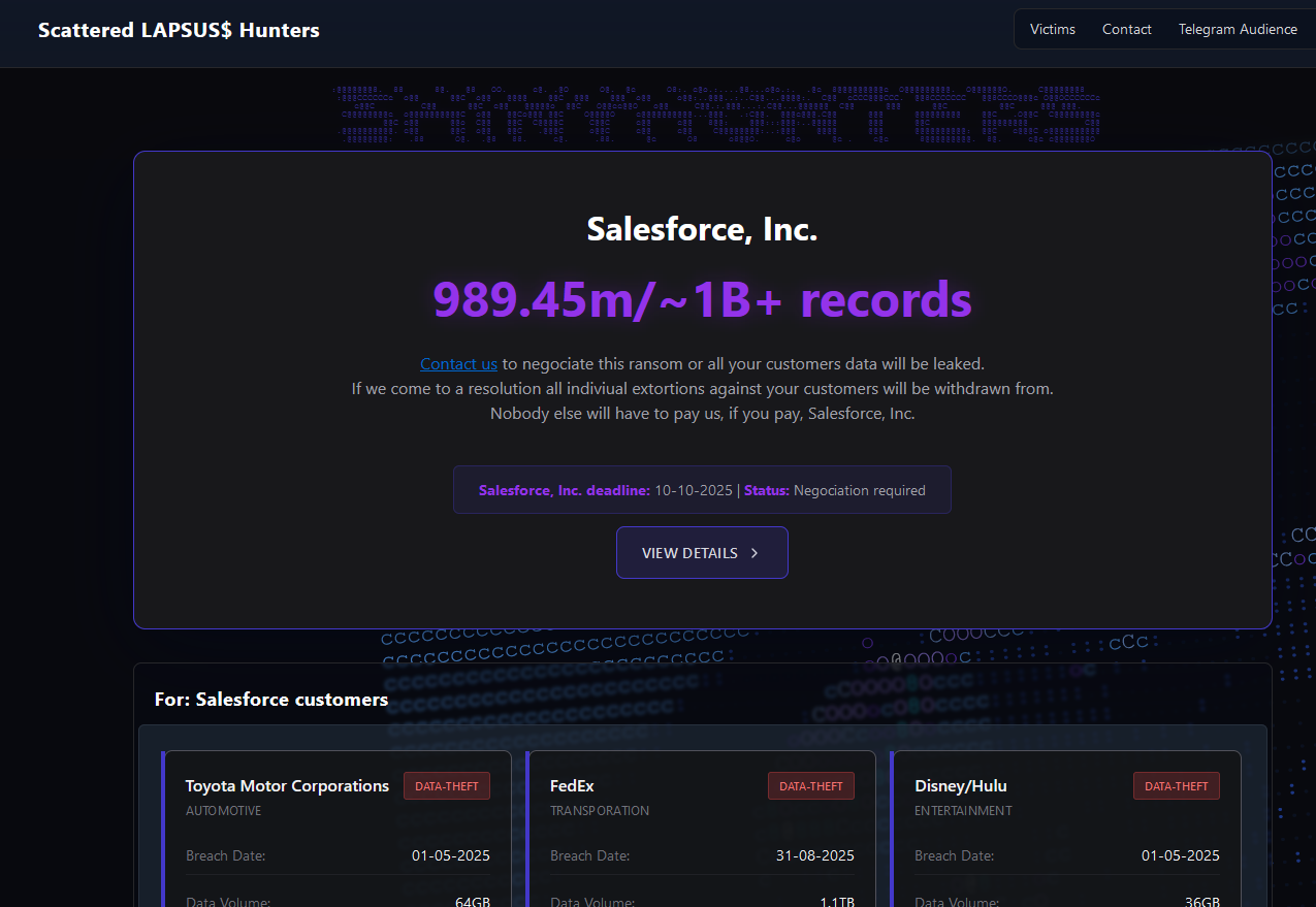 ShinyHunters는 광범위한 기업 강탈을 횡령합니다