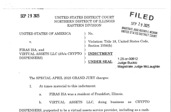 Feds, 천만 달러 규모의 자금세탁 작전으로 암호화폐 ATM CEO 체포